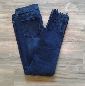 Soho (NY and Co) Skinny Ankle Jean with Lace Cuffs